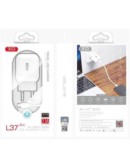 CARGADOR XO L37 ADAPT PARED + CABLE LIGHTNING BLANCO