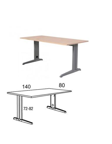 MESA ROCADA EXECUTIVE 140X80 AJUSTABLE ALUM / HAYA