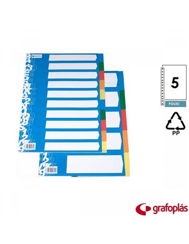 SEPARADOR GRAFOPLAS TF PP 5 COLORES ECOLOGICO