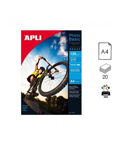 PAPEL APLI PHOTO BASIC INK A4 135GR 20H