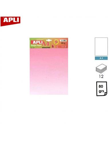 PAPEL APLI GRADATED A4 80GR 12H ROSA